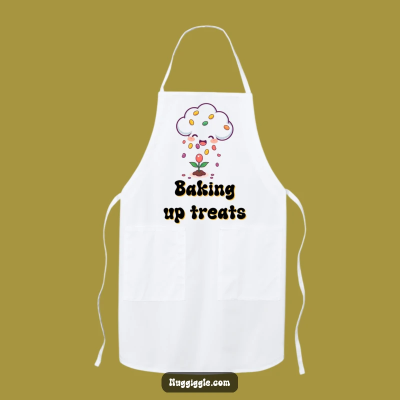 Funny Happy Cloud Jellybean Apron: Raining Sweetness - Kitchen Whimsical Fun Gift