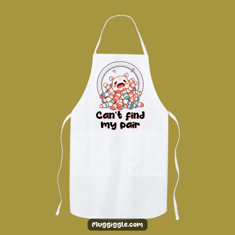 Funny Lost Socks Apron: Laundry Basket Portal Kitchen Fun
