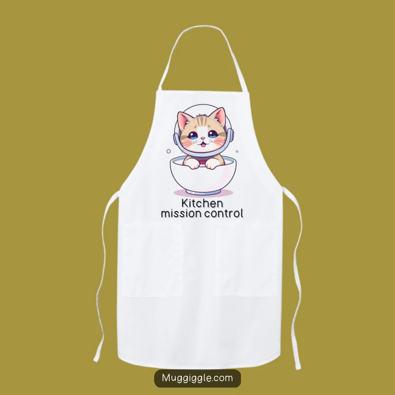 Funny Astronaut Cat Apron - Cook Up Some Cosmic Fun!