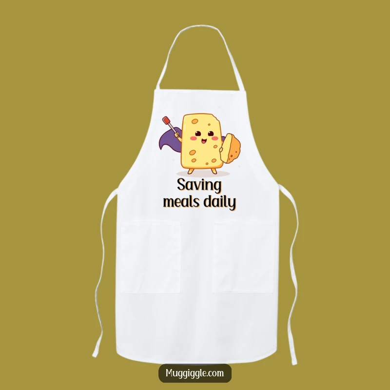Funny Cheese Hero Apron: Cook with Courage, Featuring a Brave Cheese, Perfect Funny Gift
