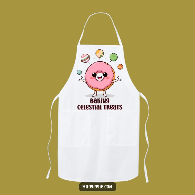 Funny Donut Planet Juggler Apron: Cook and Laugh in Style