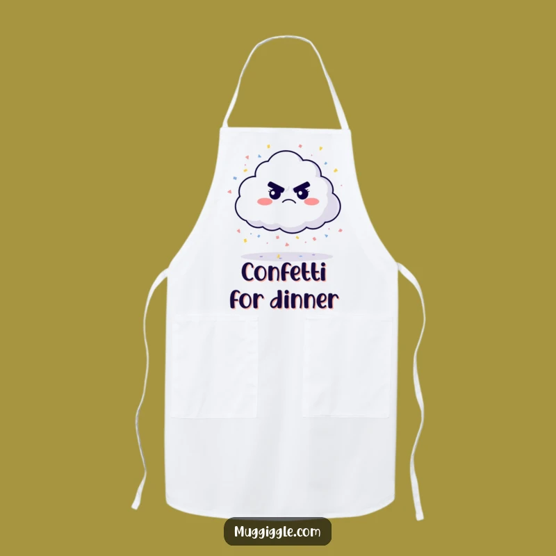 Funny Grumpy Cloud Confetti Apron: Hilarious Kitchen Gift