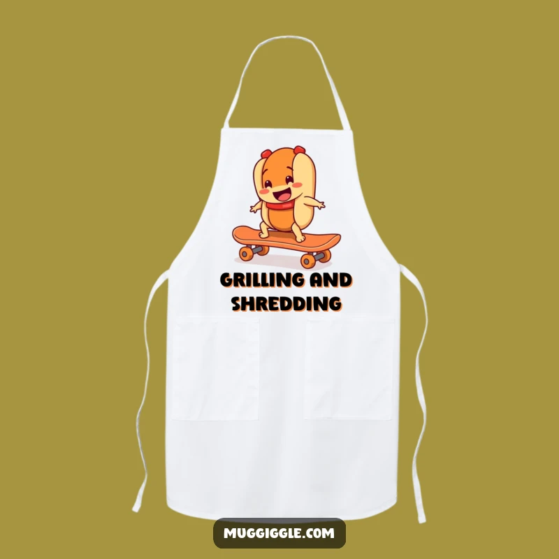 Funny Hot Dog Skateboarder Apron A Wild Kitchen Gift