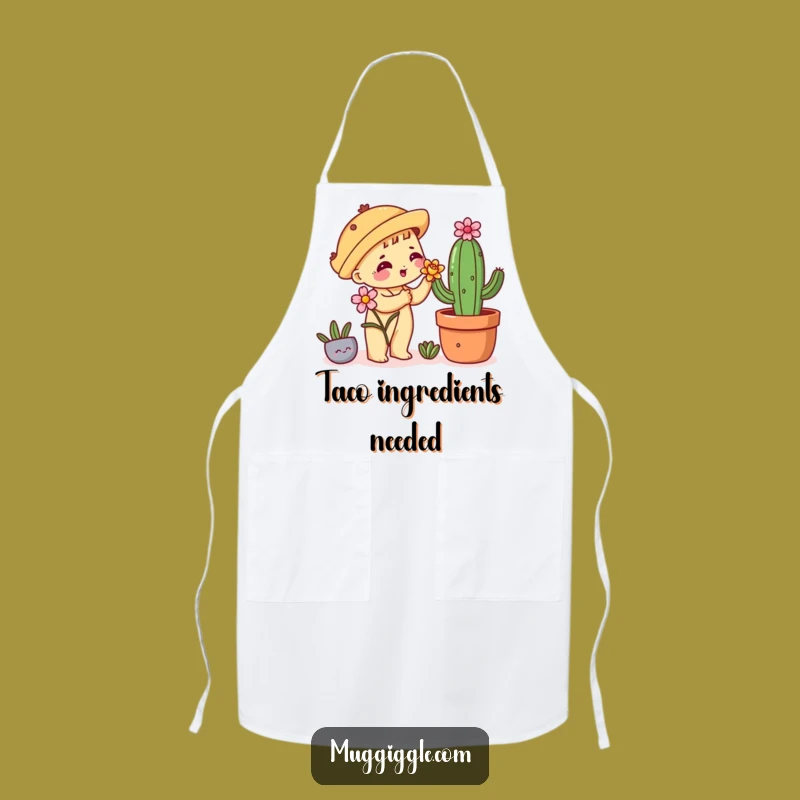 Funny Taco Flower Apron: Cook with Shy Admirer Charm