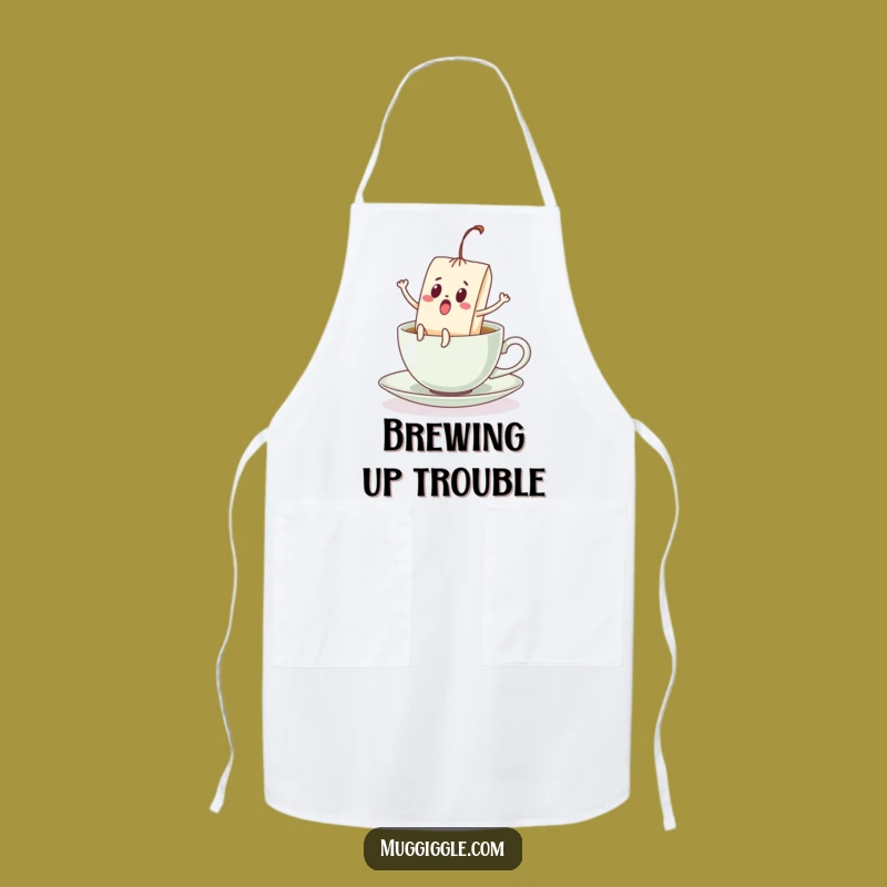 Funny Teabag Apron: Kicking Legs in Teacup Kitchen Humor