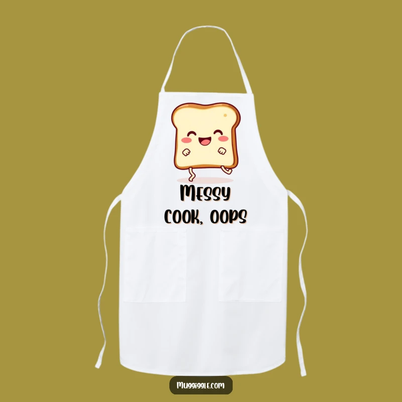 Funny Toast Trip Apron: Comical Kitchen Fun with Happy Toast Design