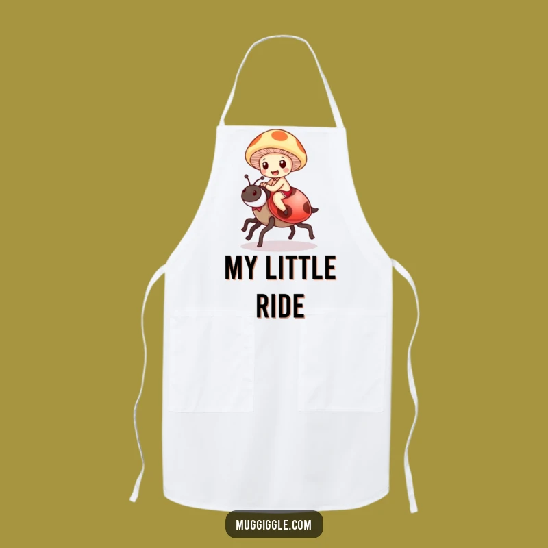 Funny Mushroom Ladybug Apron: Delighted Cartoon Kitchen Wear