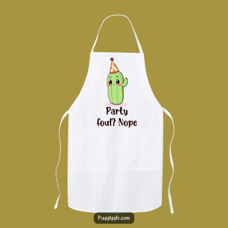 Funny Surprised Cactus Apron - Festive Party Chef's Gift