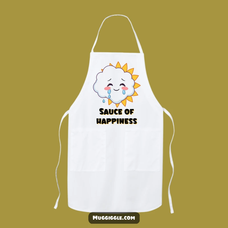 Funny Cloud Chef Apron - Cook with Sunshine & Happy Tears!