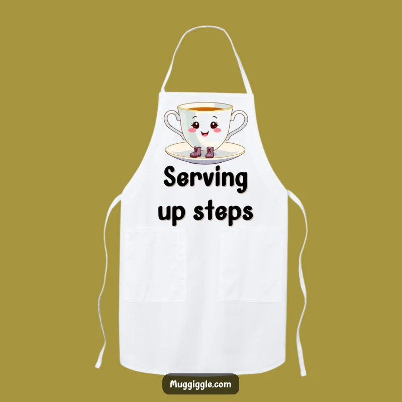 Funny Tap-Dancing Teacup Apron: Whimsical Kitchen Fun with Boots