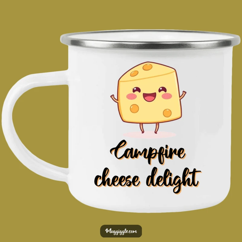 Funny Dancing Cheese Wedge Camping Mug: Campfire Fun