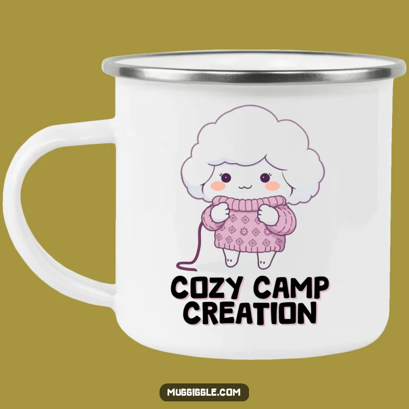 Funny Cloud Knitting Camping Mug: Adventure-Ready and Hilarious Eco Gift