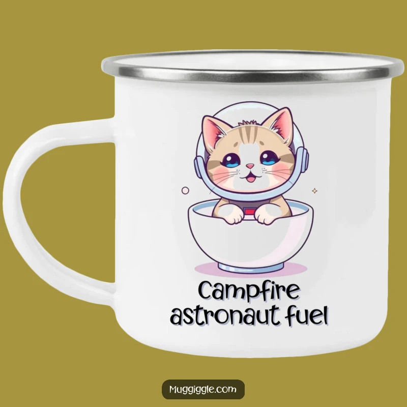 Funny Astronaut Cat Camping Mug - Fuel Your Adventures!