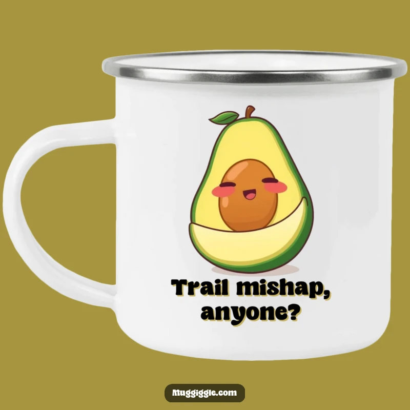 Funny Avocado Camping Mug: Durable Cartoon Slip Enamel Cup Gift