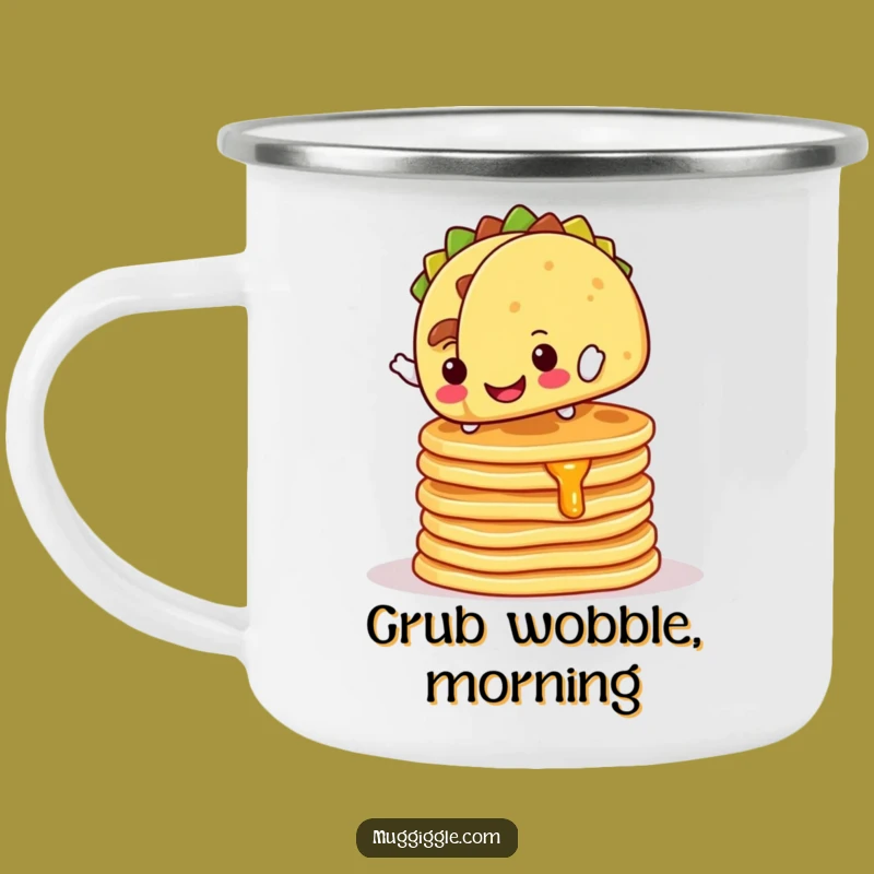 Funny Camping Mug: Humorous Taco Breakfast Balance Cup for Outdoor Foodies