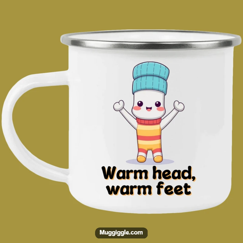 Funny Sock Hat Camping Mug: Adventure with Paired Socks, Ultimate Funny Gift