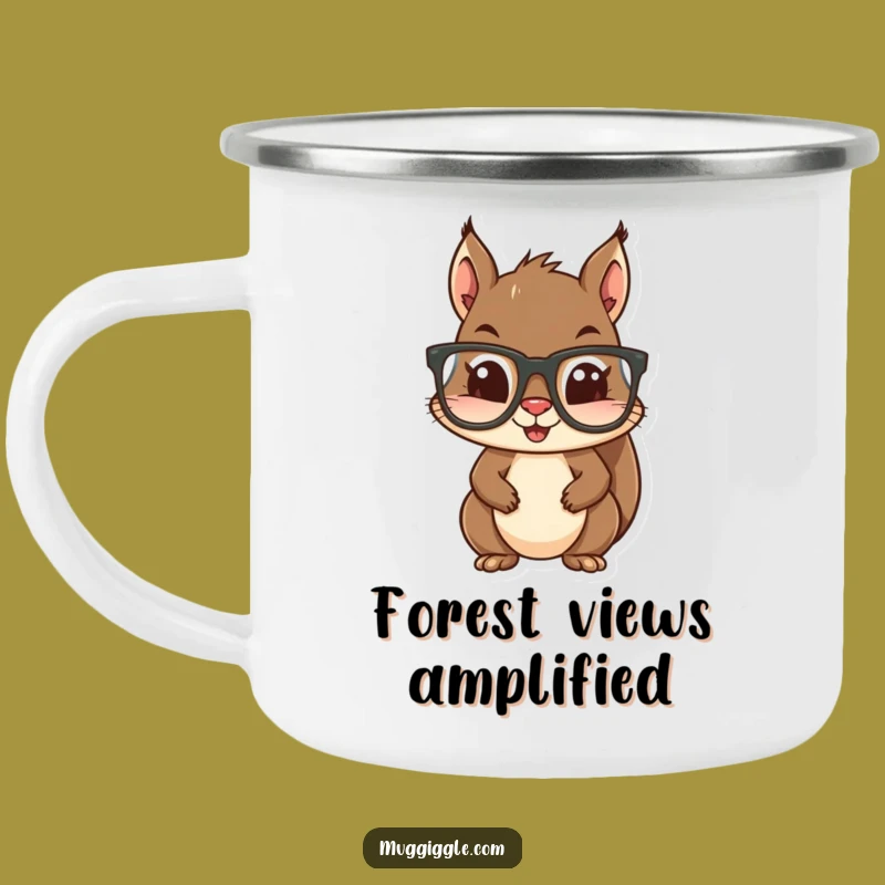 Funny Squirrel Glasses Camping Mug - Sip Your Brew with a Smile!