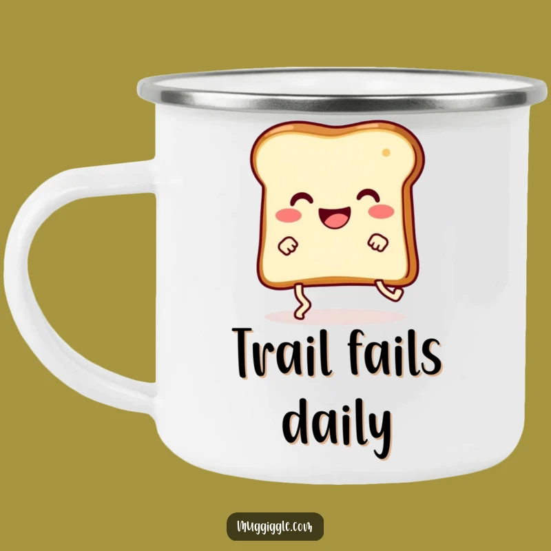 Funny Toast Trip Camping Mug: Comical Happy Toast Outdoor Coffee Cup