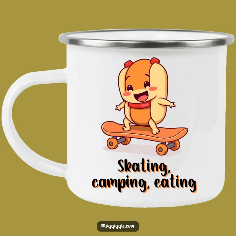 Funny Hot Dog Skateboarder Camping Mug A Wild Outdoor Gift