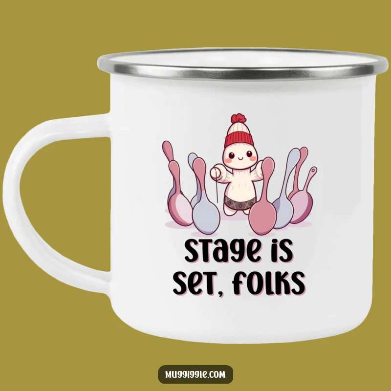 Funny Sock Puppet Adventure Mug: Outdoor Drama Gift for Camping Enthusiasts