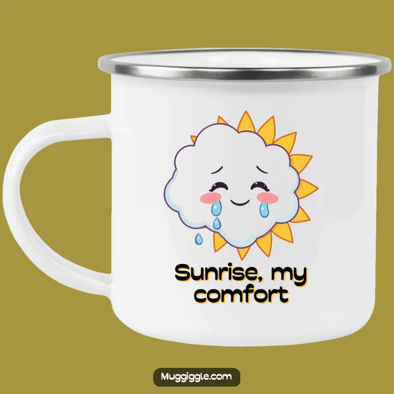 Funny Happy Tears Camp Mug - Sunshine & Smiles for the Trail!