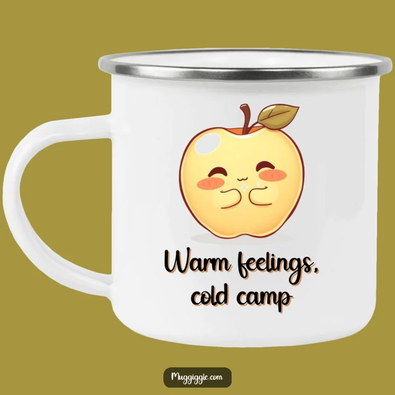 Funny Shy Apple Camping Mug: Adventure-Ready and Hilarious Sweet Gift