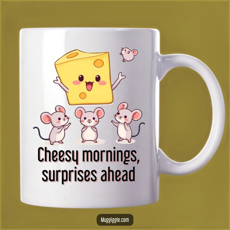 Funny Cheese Juggling Mice Surprise Mug A Whimsical Snack Gift