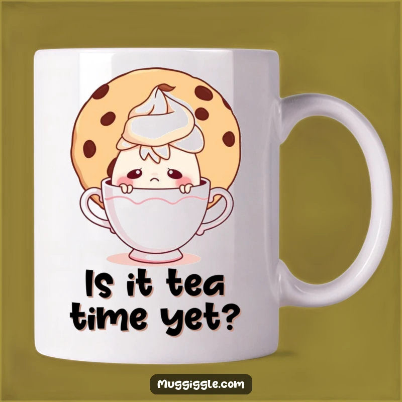 Funny Shy Teacup Mug - A Sweet Treat Hiding Behind Cookies!