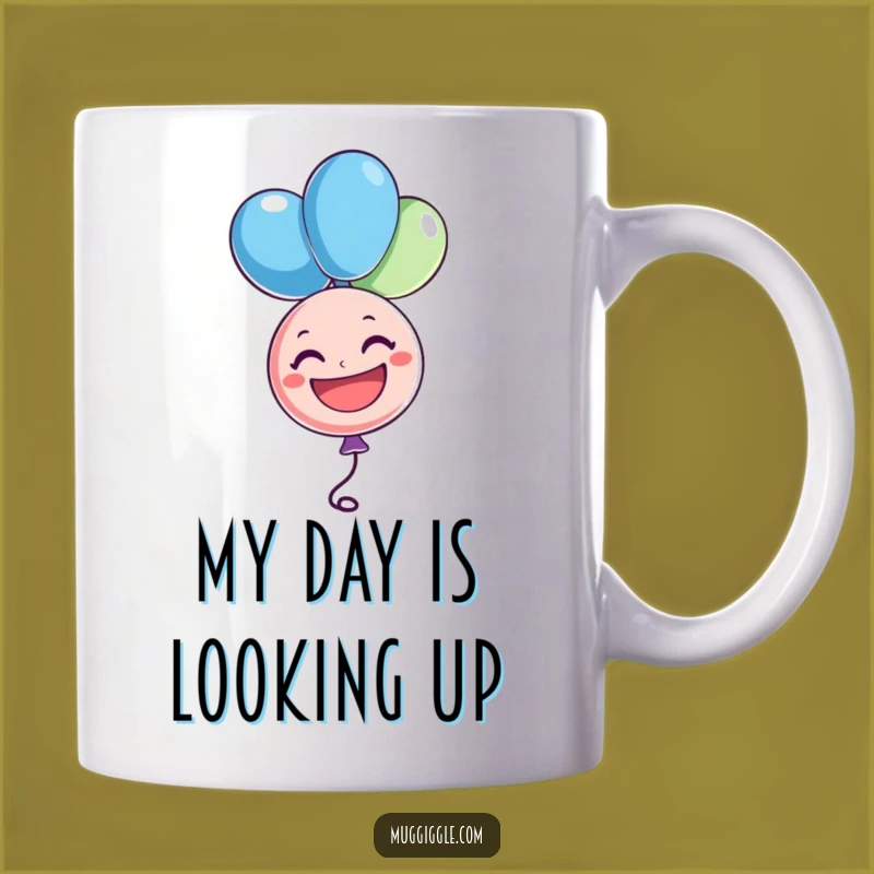Funny Upside Down Balloon Mug: Cheerful Character Design, Perfect Happy Gift