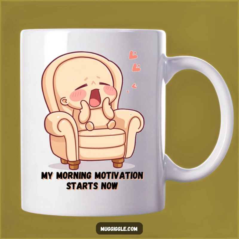 Funny Armchair Yawn Mug: Relaxing Character Design, Perfect Comfy Gift Idea
