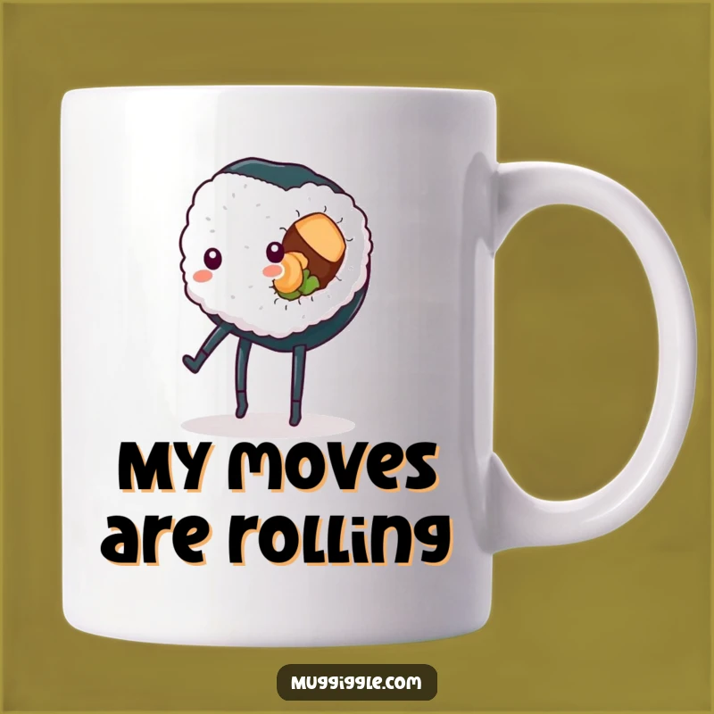 Funny Sushi Cartwheel Mug: Hilarious Foodie Gift for Sushi Lovers