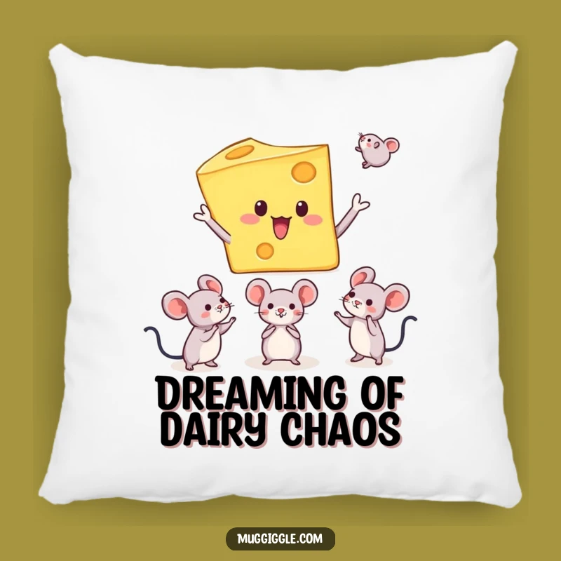 Funny Cheese Juggling Mice Pillow A Comfy Absurdity Gift