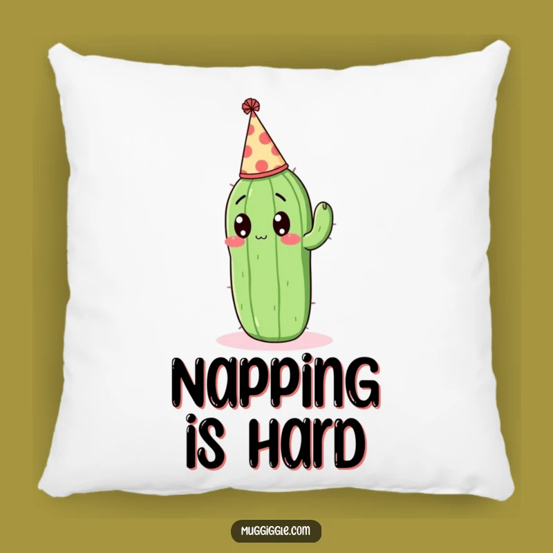 Funny Surprised Cactus Pillow - Cozy Party Prickly Decor