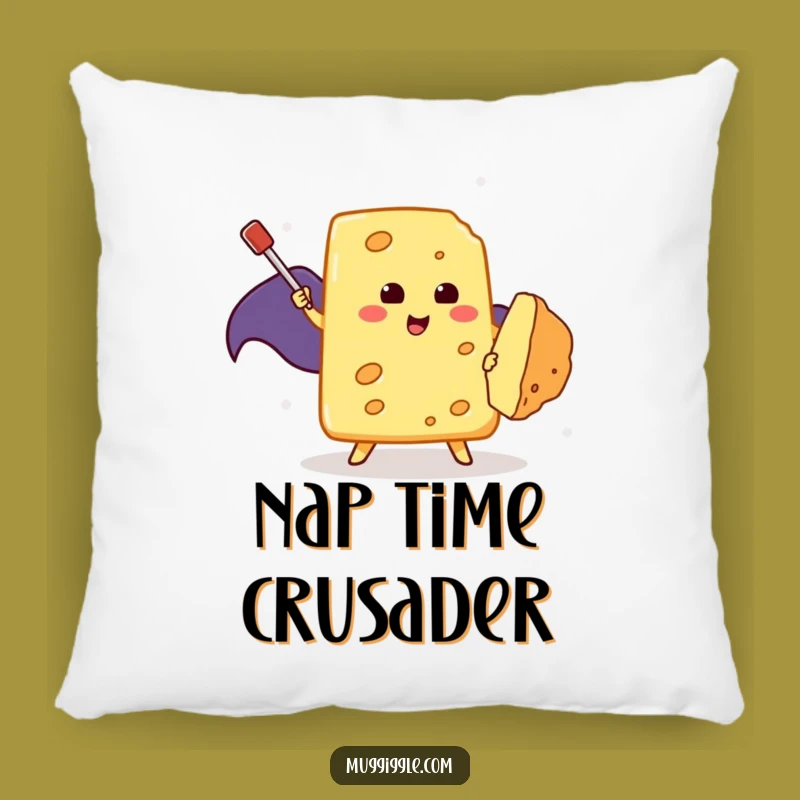 Funny Cheese Hero Pillow: Cozy Up with a Brave Cheese, Ideal Funny Gift