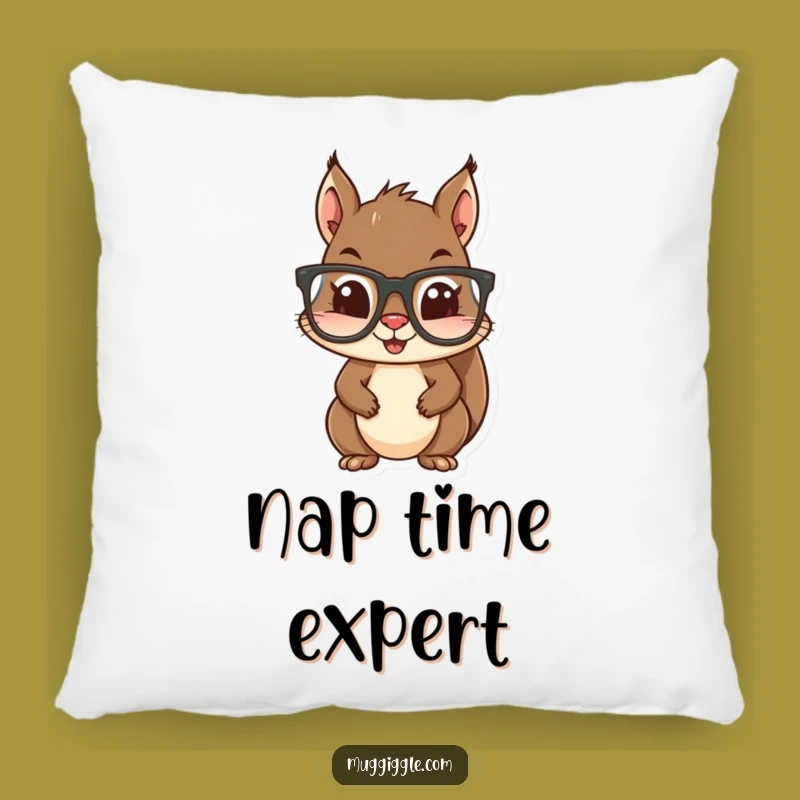 Funny Squirrel Glasses Pillow - Cozy Comfort with a Hint of Mischief!