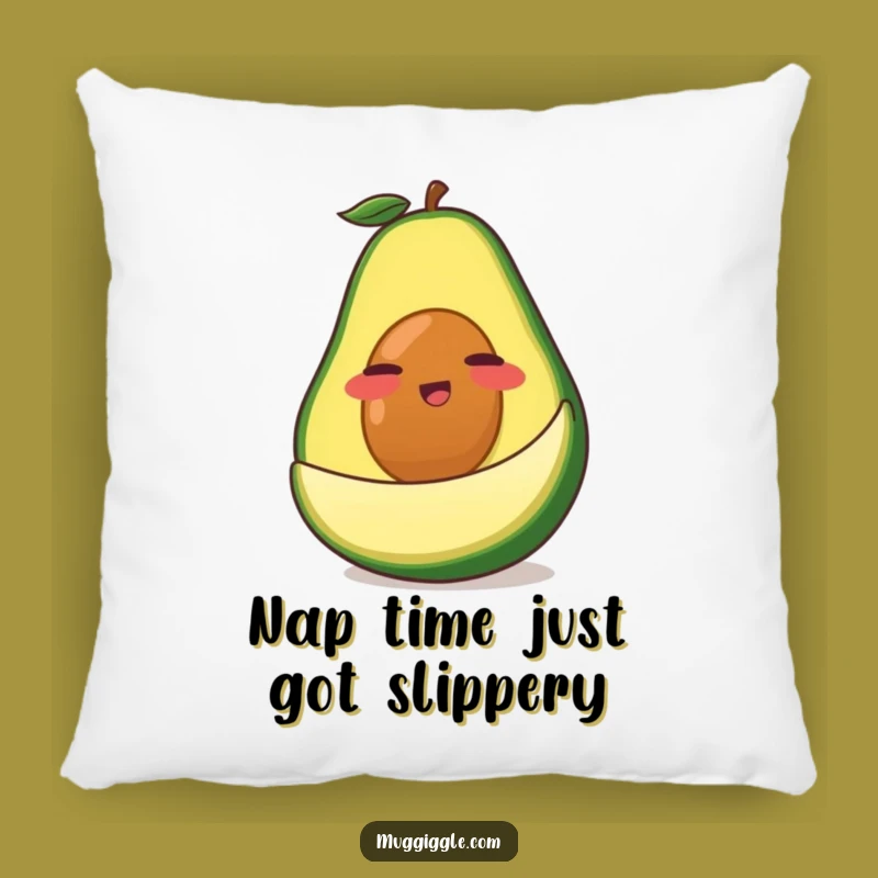 Funny Avocado Pillow: Cozy Cartoon Slip Comfort for Couch Fun