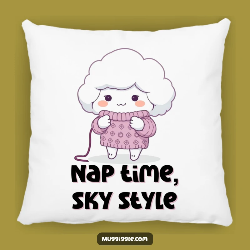 Funny Cloud Knitter Pillow: Cozy Comfort and Hilarious Eco Gift