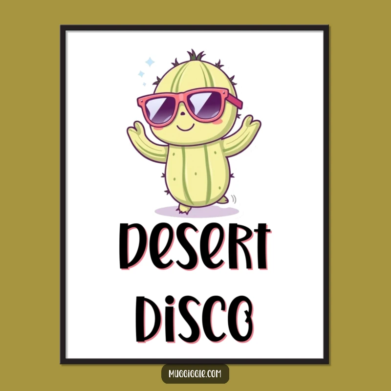 Funny Dancing Cactus Digital Art - Cool Character Party Decor Print