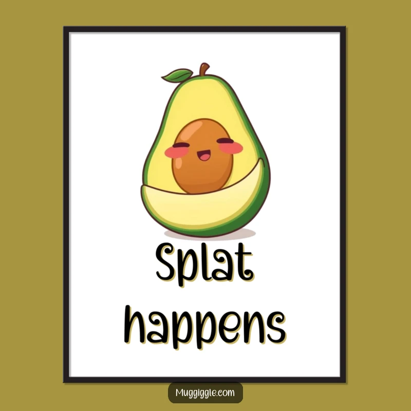 Funny Avocado Digital Art: Hilarious Cartoon Slip Print for Instant Decor