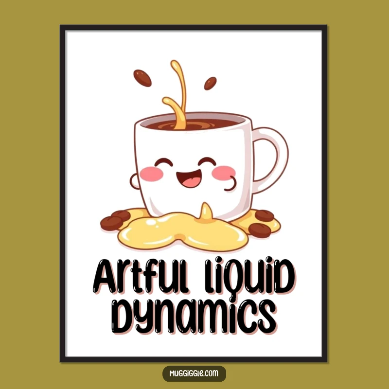 Funny Giggling Mug Digital Art: Decorative Spill, Instant Hilarious Download