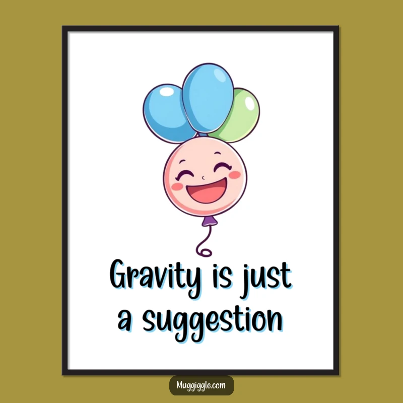 Funny Balloon Joy Digital Print: Cheerful Character Art, Downloadable Funny Gift