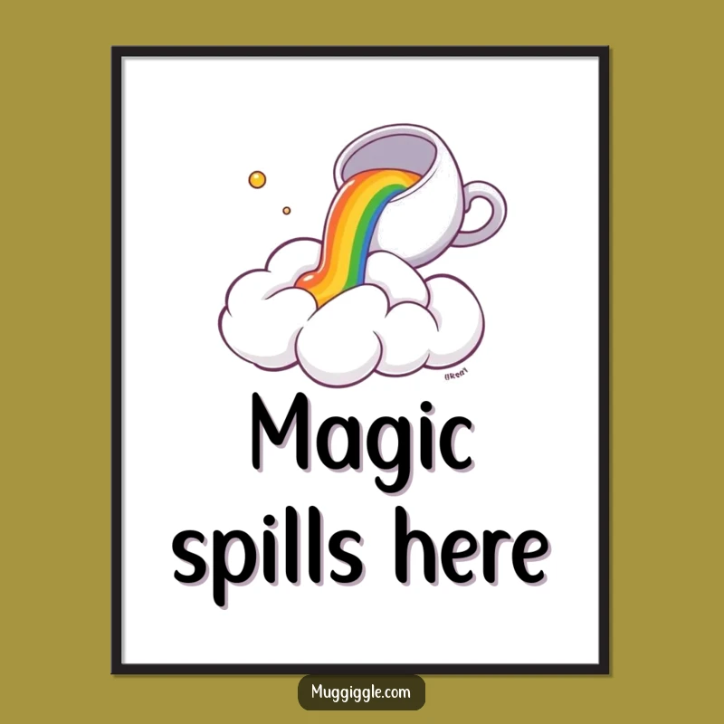 Funny Cloud Tea Spill Digital Print: Instant Whimsy with a Surprised Cloud, Perfect Funny Gift