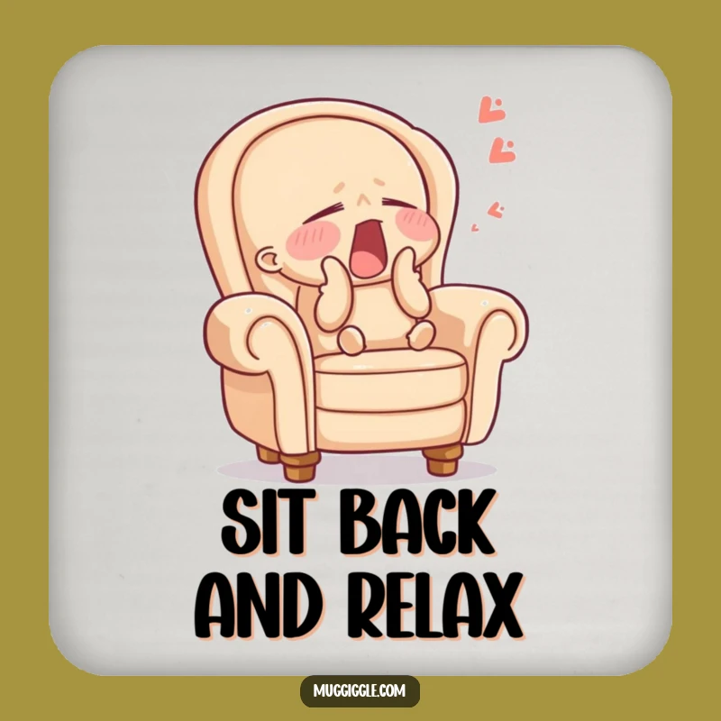 Funny Armchair Coaster Set: Sleepy Character Drink Protection, Perfect Gift