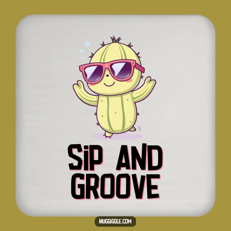 Funny Dancing Cactus Coaster Set - Protect Surfaces with Cool Character Art