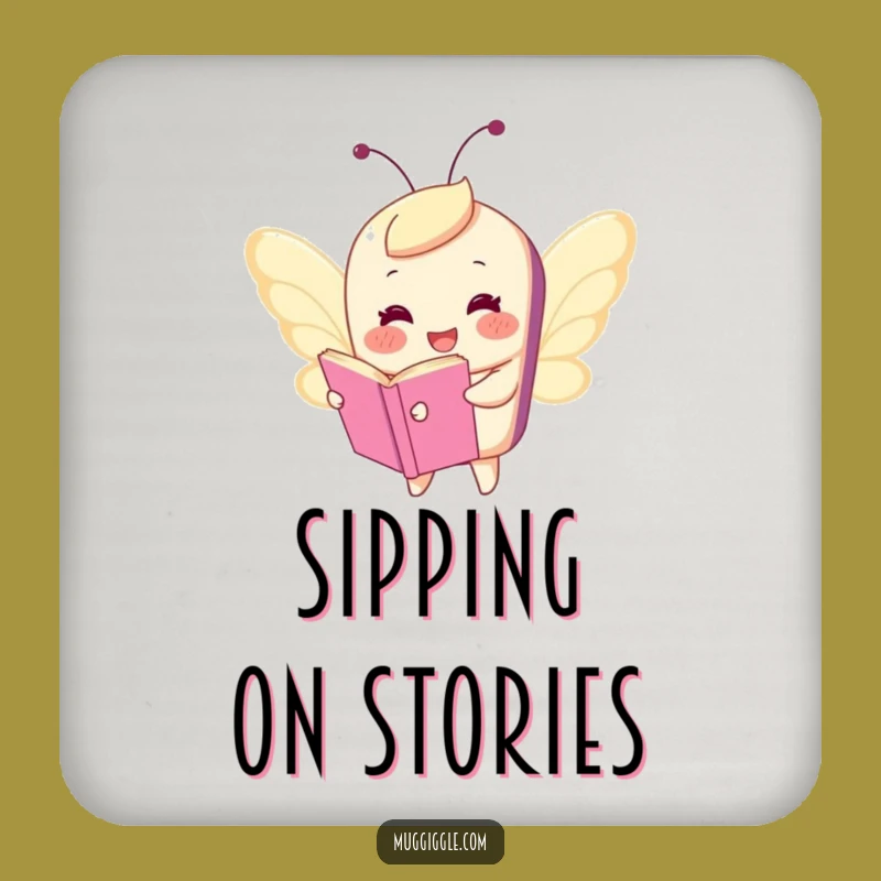 Funny Flying Book Coaster: Whimsical Character Protect Surfaces
