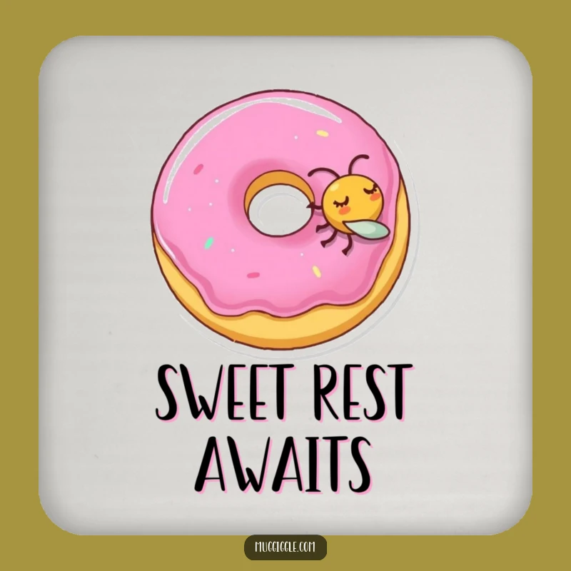 Funny Sleeping Donut Fly Coaster: Adorable Protection for Your Drinks, Great Funny Gift!