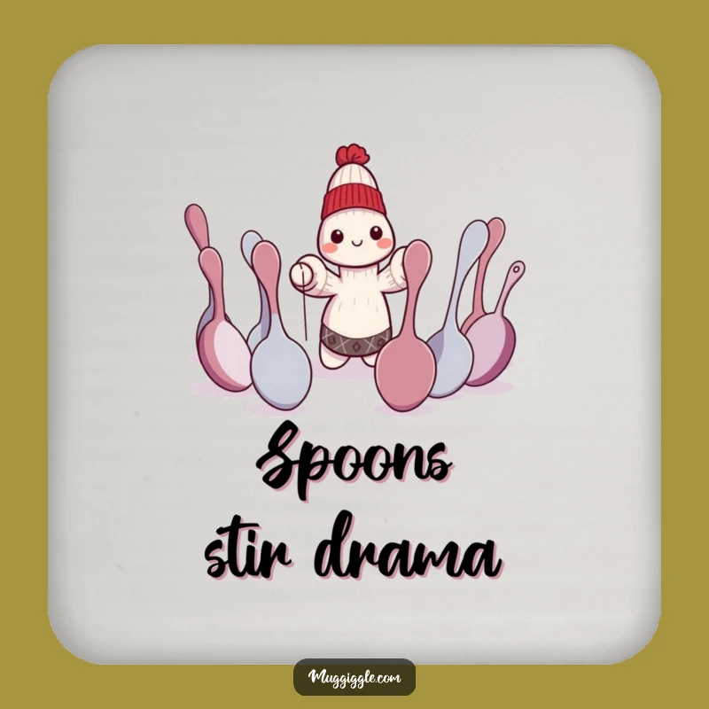 Funny Sock Puppet Coaster Set: Protect Surfaces with Theatrical Character Art Gift