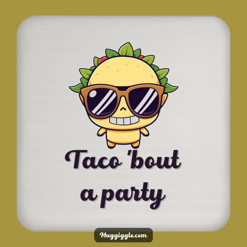 Funny Taco Sunglasses Drink Coaster: Protect Surfaces with Style
