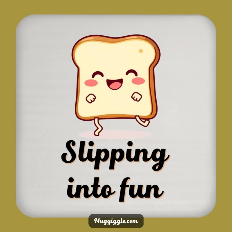 Funny Toast Trip Coaster: Protect Surfaces with this Clumsy Toast