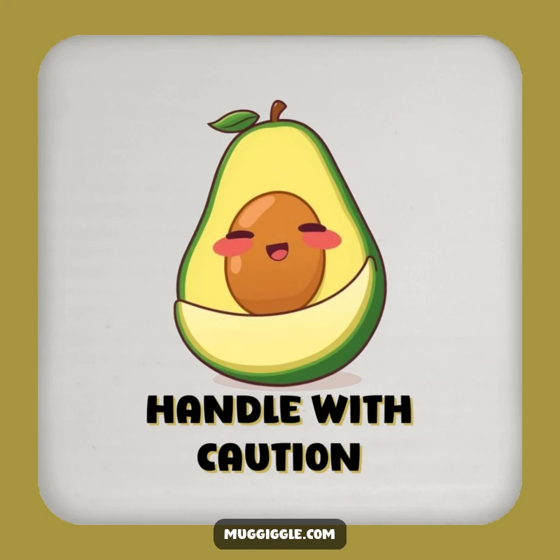 Funny Avocado Coasters: Set of Hilarious Cartoon Slip Drink Protectors